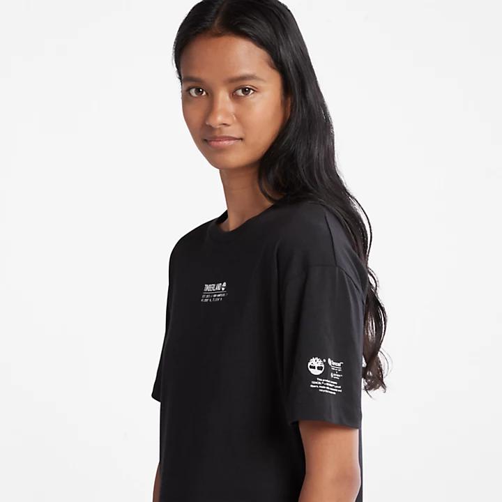 T-Shirt with Tencel™ x Refibra™ Technology for Women in Black商品第5张图片规格展示