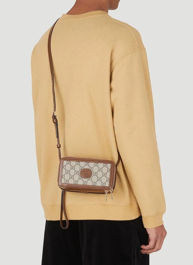 商品Gucci|Interlocking G Supreme Mini Crossbody Box Bag in Beige,价格¥12120,第2张图片详细描述