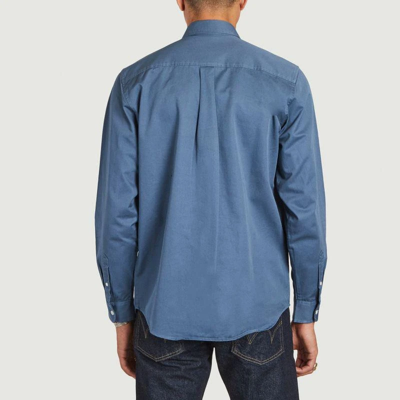 商品Carhartt|L/S Madison cotton shirt Storm Blue Wax Carhartt WIP,价格¥515,第3张图片详细描述