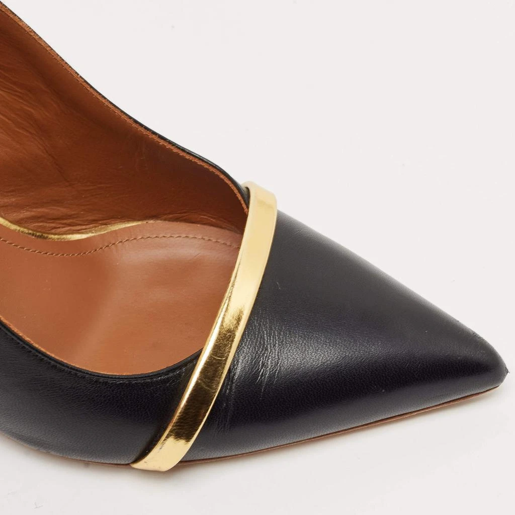 Malone Souliers Black/Gold Leather Karlie Slingback Pumps Size 38.5 商品