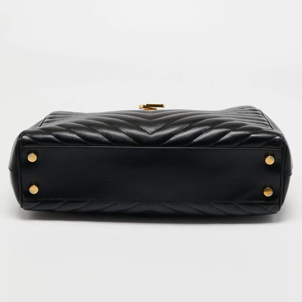 Saint Laurent Black Matelasse Leather Cassandre Shopper Tote 商品