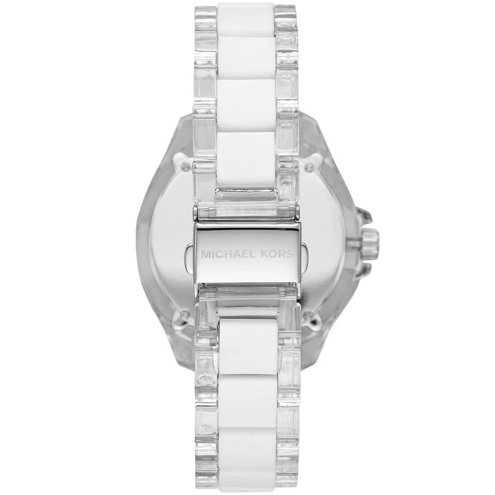 商品Michael Kors|Women's Wren Clear Acetate  White Silicone Bracelet Watch 42mm,价格¥1132,第3张图片详细描述