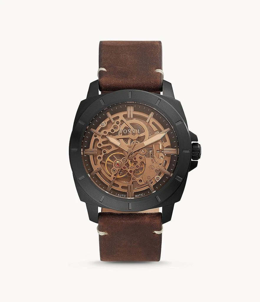 商品Fossil|Fossil Men's Privateer Sport Automatic, Black-Tone Stainless Steel Watch,价格¥564,第1张图片