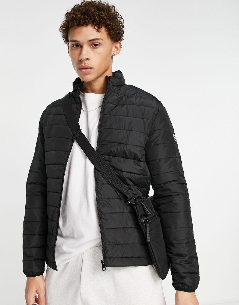 商品Jack & Jones|Jack & Jones Essentials lightweight puffer jacket in black,价格¥227,第1张图片