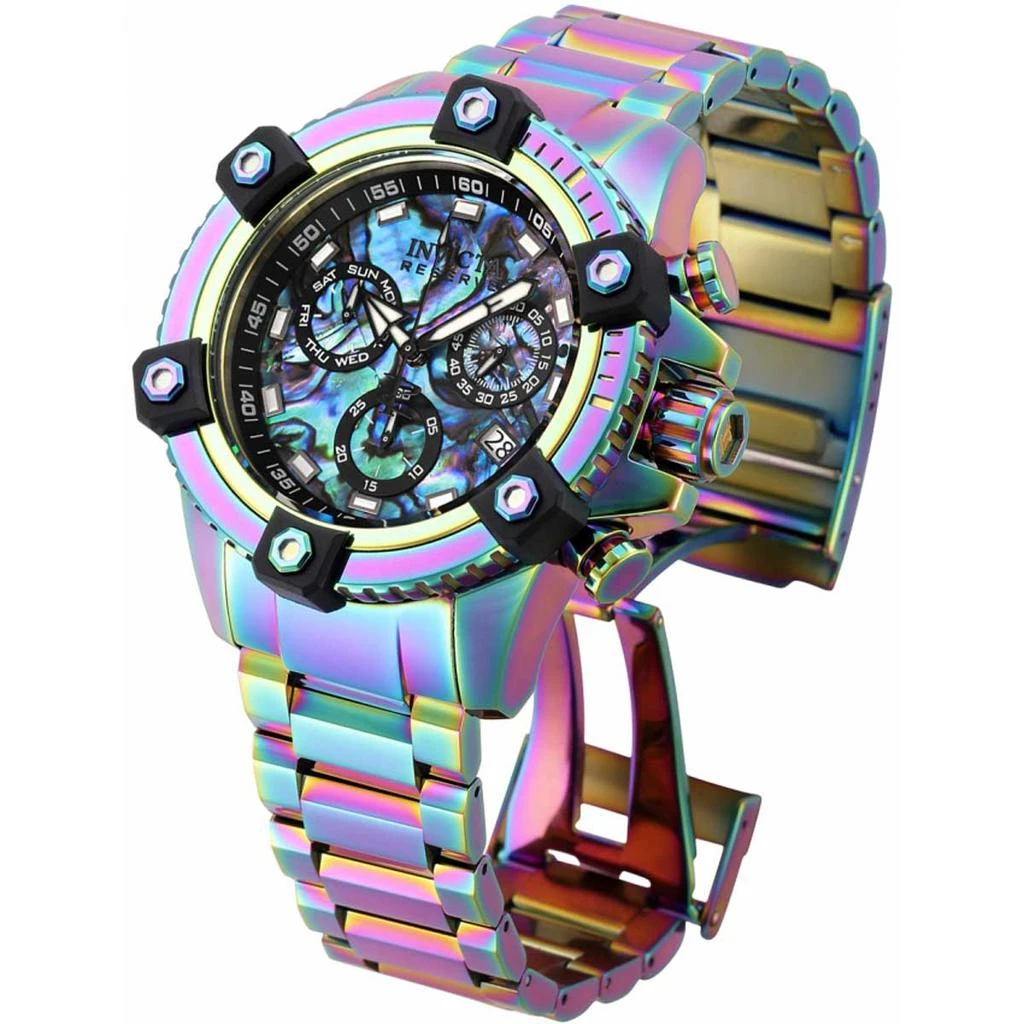 商品Invicta|Invicta Men's Chronograph Watch - Reserve Quartz Iridescent Steel Bracelet | 35555,价格¥1415,第2张图片详细描述