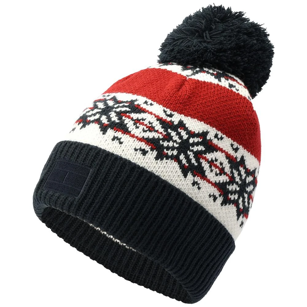 商品Tommy Hilfiger|Men's Snowflake Fair Isle Pom Pom Beanie,价格¥434,第4张图片详细描述