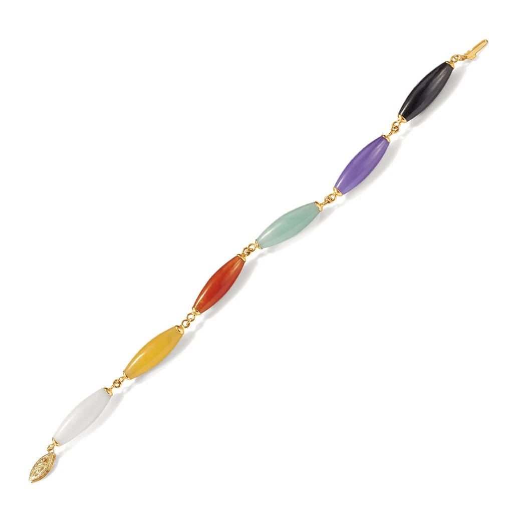 商品Ross-Simons|Ross-Simons Multicolored Jade Bead Bracelet With 14kt Yellow Gold,价格¥1972,第3张图片详细描述