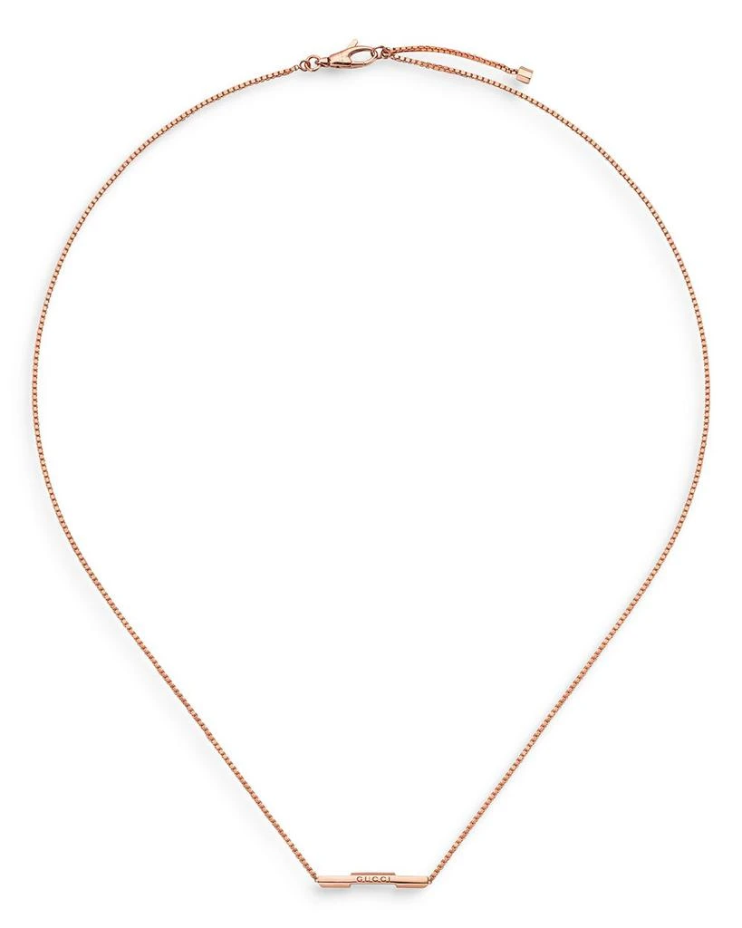 商品Gucci|18K Rose Gold Link To Love Bar Necklace, 17.7",价格¥11971,第1张图片