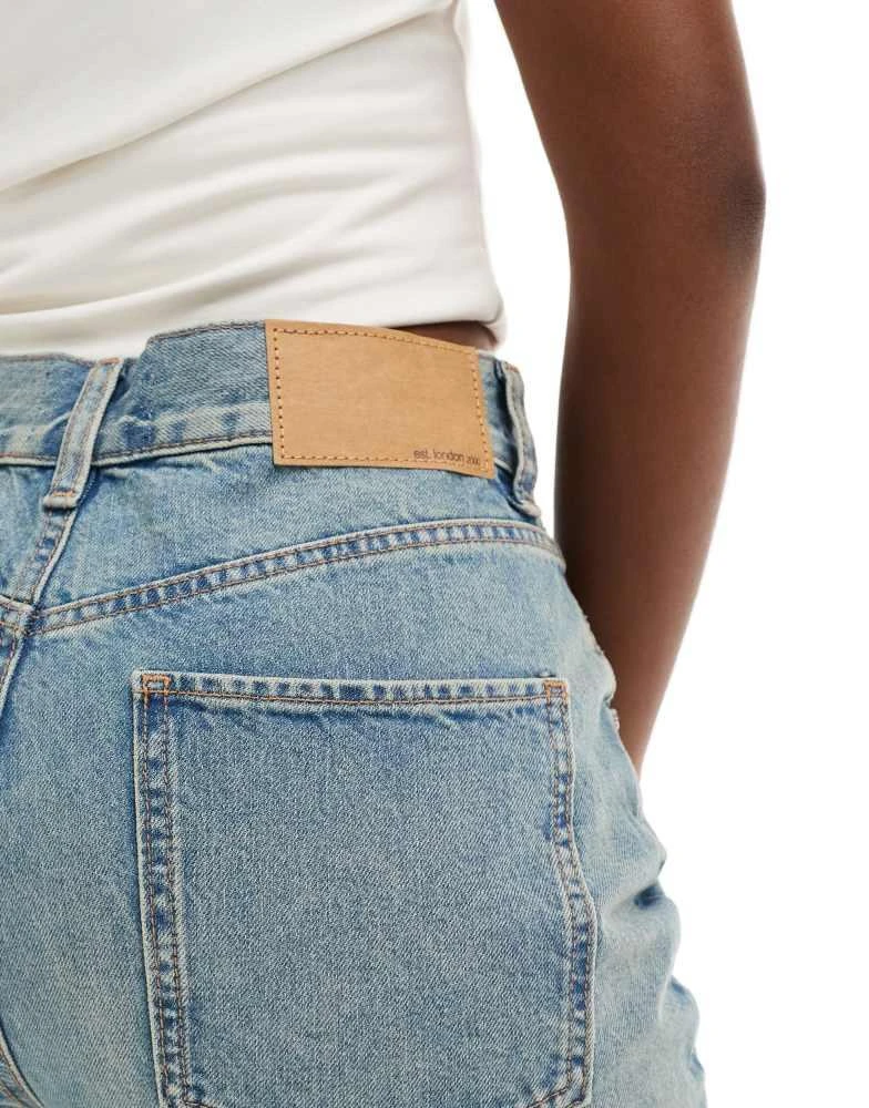 商品ASOS|ASOS DESIGN loose jeans with deep turn up cuff in pale wash,价格¥335,第4张图片详细描述