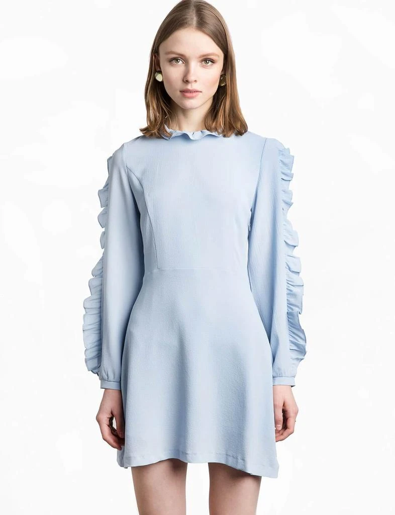 商品Pixie Market|Blue Crepe Ruffle Sleeve Dress,价格¥266,第1张图片