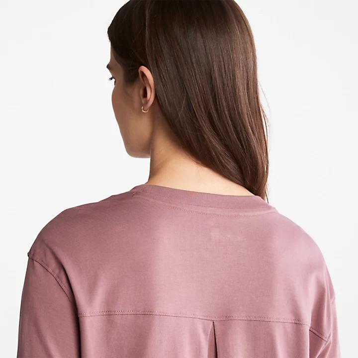 Anti-Odour Supima® Cotton Long-sleeved T-Shirt for Women in Dark Pink商品第6张图片规格展示