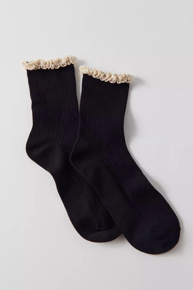 商品Urban Outfitters|Ribbed Ruffle Ankle Sock,价格¥15,第1张图片