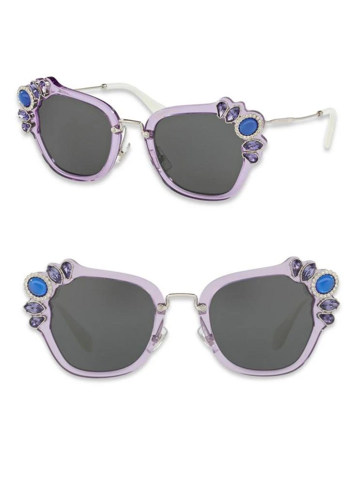 商品Miu Miu|51MM Crystal-Embellished Square Sunglasses,价格¥1591,第1张图片