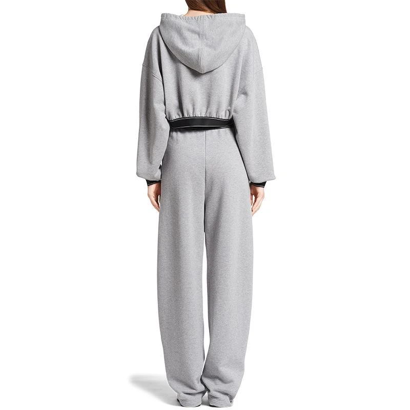 商品Prada|【预售3-7天】PRADA/普拉达  女士灰色棉质短款连帽衫卫衣134648_10FI_F0031_S_221,价格¥7367,第6张图片详细描述