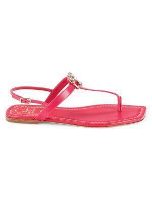 商品Roger Vivier|Brooch Leather Flat Sandals,价格¥2099,第1张图片