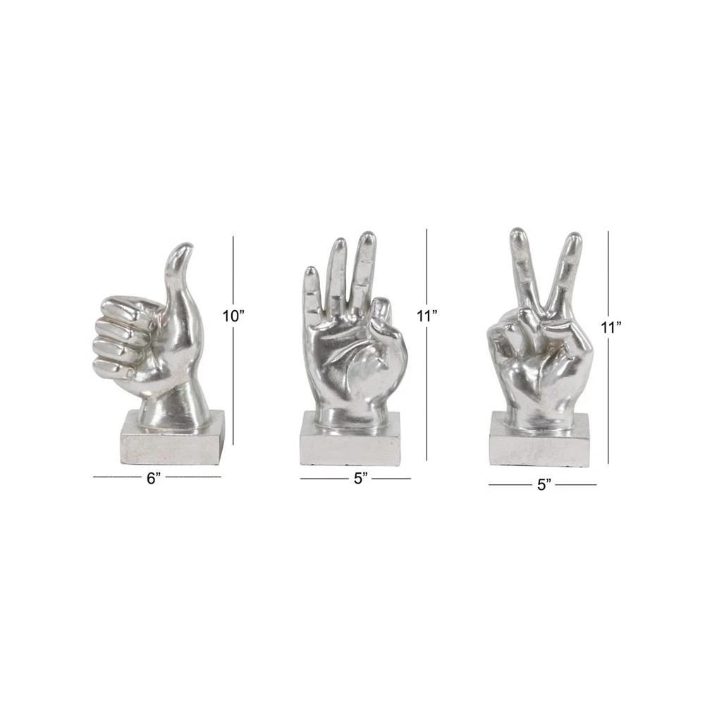 商品Novogratz Collection|Polyresin Traditional Hand Sculpture, Set of 3,价格¥776,第2张图片详细描述