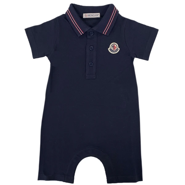 商品Moncler|MONCLER 海军蓝色婴幼儿连体衣 8L00007-8496F-773,价格¥652,第1张图片