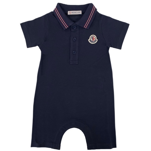 商品Moncler|MONCLER 婴幼儿海军蓝色棉质连体衣 8L00007-8496F-773,价格¥803,第1张图片