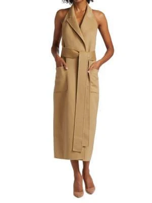 商品Michael Kors|Belted Halter Wrap Dress,价格¥2592,第1张图片
