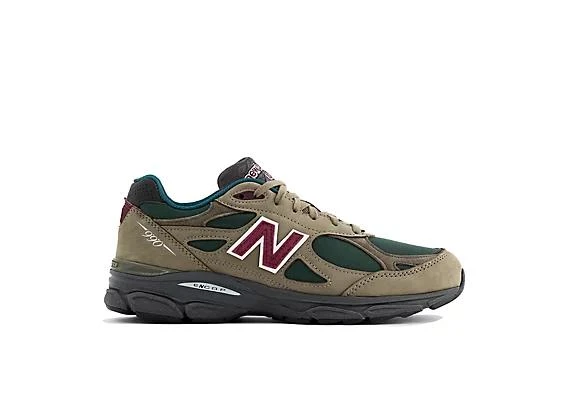 商品New Balance|男款 新百伦 990v3 美产 休闲鞋 橄榄绿 军绿色,价格¥1503,第1张图片