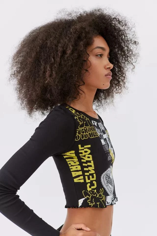 商品Urban Outfitters|UO Fawn Zine Fitted Long Sleeve Graphic Tee,价格¥112,第2张图片详细描述