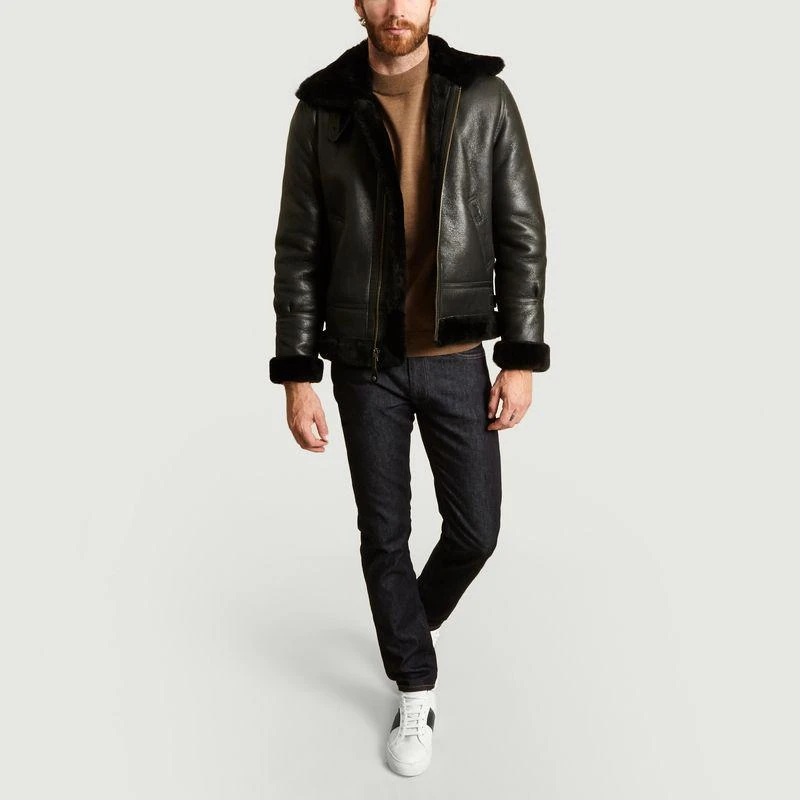 商品Schott|Bombardier Sheepskin Jacket Black SCHOTT NYC,价格¥4880,第4张图片详细描述