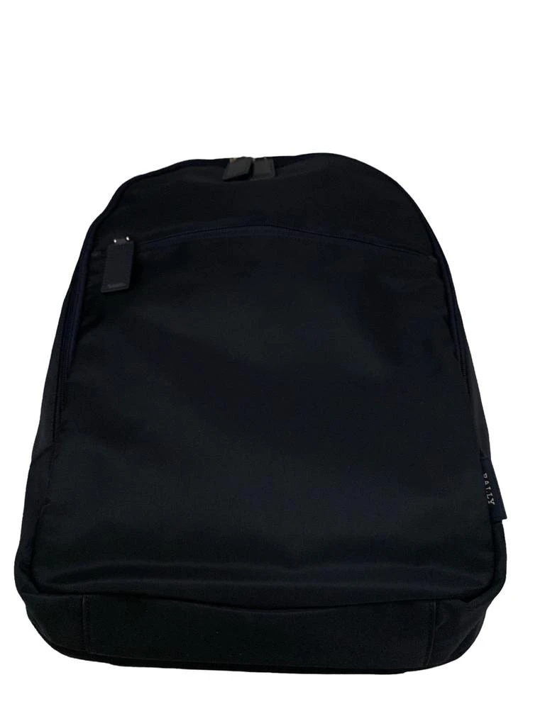 商品Bally|Taff Men's 6216426 Dark Navy Fabric & Leather Backpack,价格¥1576,第1张图片