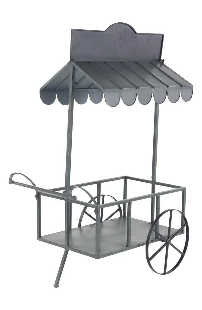 商品WILLOW ROW|Black Metal Indoor & Outdoor Flower Cart Plant Stand,价格¥1648,第2张图片详细描述