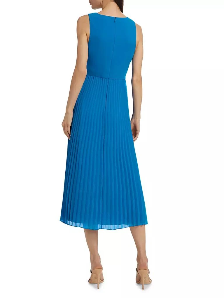 商品Badgley Mischka|Sunburst Pleated Bow-Waist Midi-Dress,价格¥3301,第5张图片详细描述