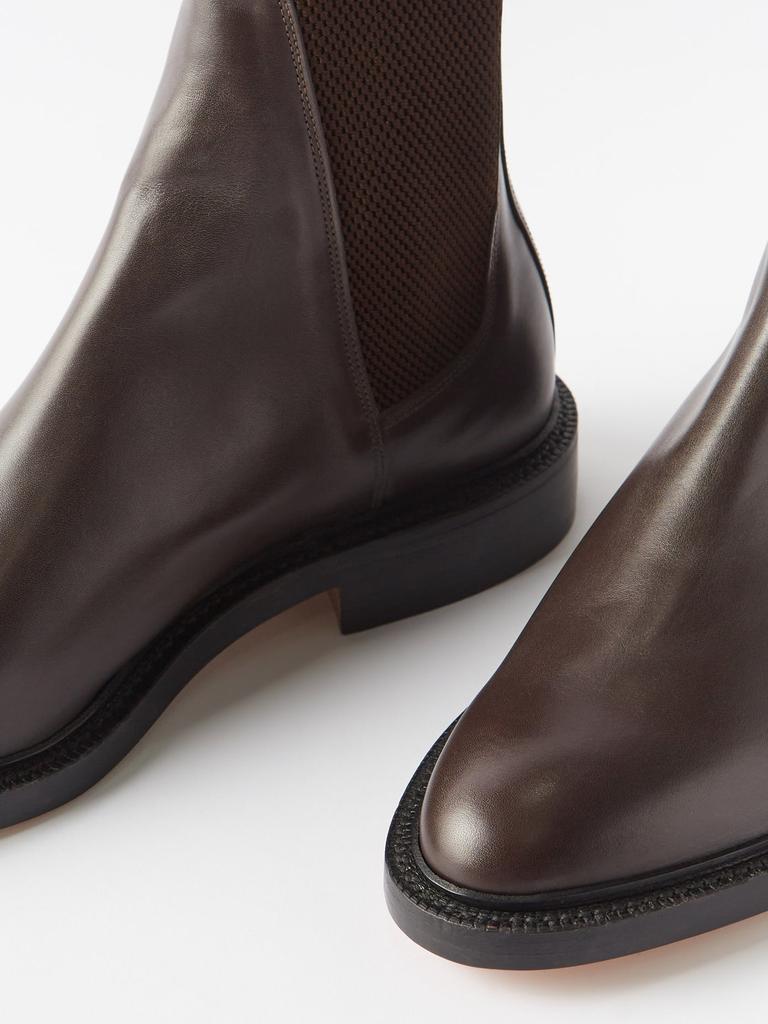 商品Thom Browne|Tricolour-trim leather Chelsea boots,价格¥9546,第5张图片详细描述