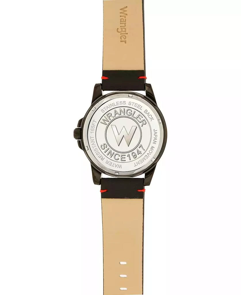 商品Wrangler|Men's Watch, 48MM Silver Case, Black Dial, Black Strap, Analog, Second Hand, Date Function,价格¥413,第4张图片详细描述