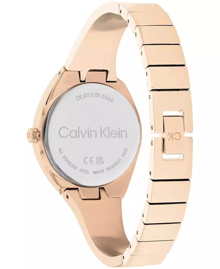 商品Calvin Klein|Women's 2-Hand Carnation Gold-Tone Stainless Steel Bangle Bracelet Watch 30mm,价格¥1454,第3张图片详细描述