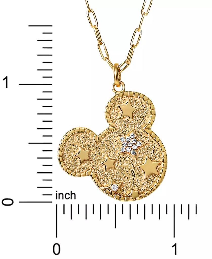 商品Disney|Cubic Zirconia Mickey Mouse Star 18" Pendant Necklace in 18k Gold-Plated Sterling Silver,价格¥1192,第4张图片详细描述