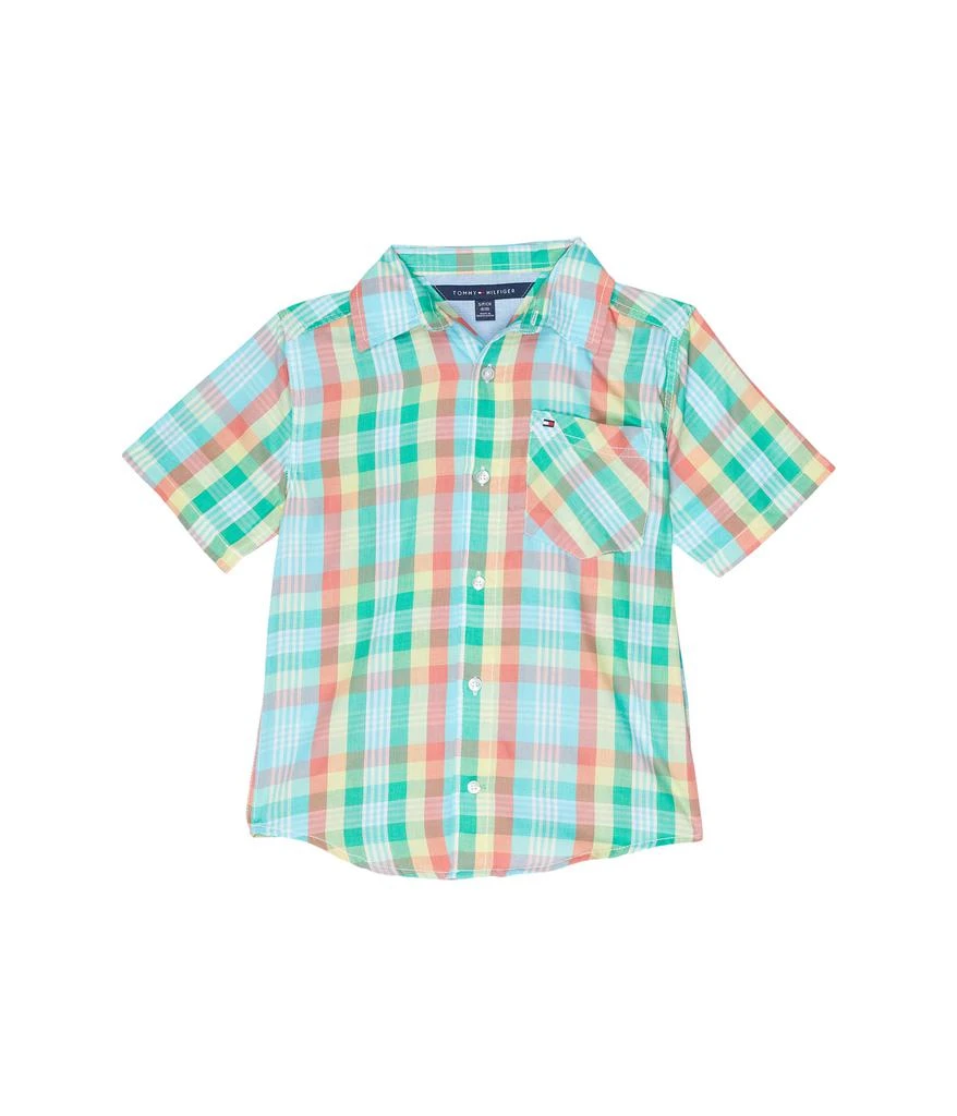 商品Tommy Hilfiger|Short Sleeve Bright Plaid Shirt (Big Kids),价格¥153,第1张图片