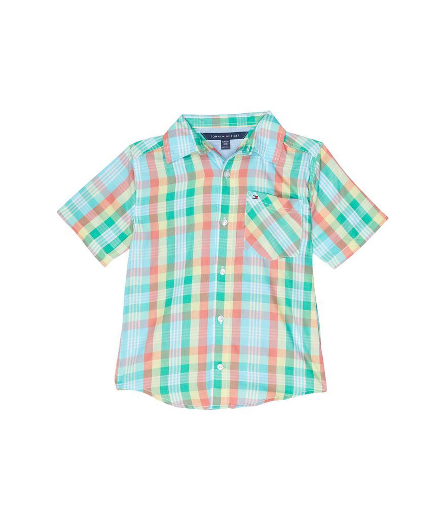 商品Tommy Hilfiger|Short Sleeve Bright Plaid Shirt (Big Kids),价格¥147,第1张图片