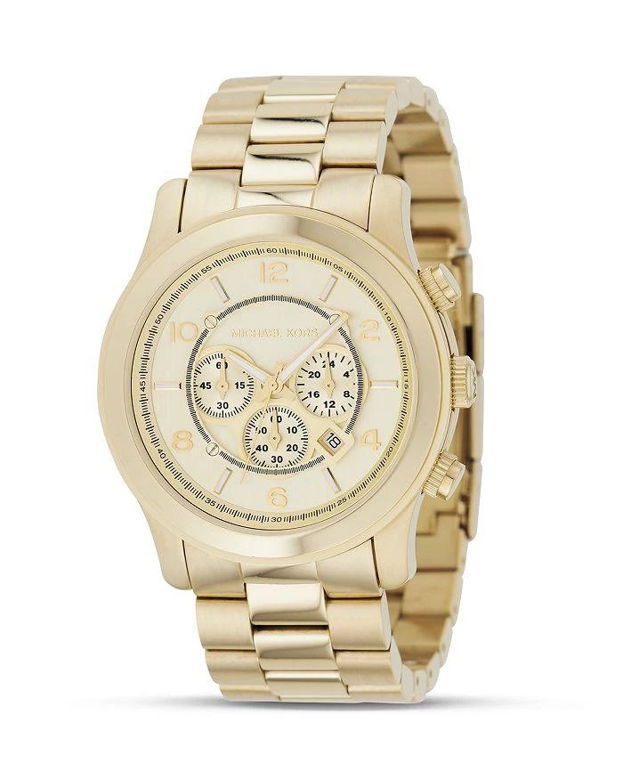 商品Michael Kors|Oversized Chronograph Goldtone Watch, 44 mm,价格¥2038,第1张图片