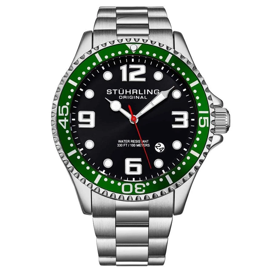 商品Stuhrling Original|Stuhrling Original Aquadiver Black Dial Mens Watch M15941,价格¥819,第1张图片