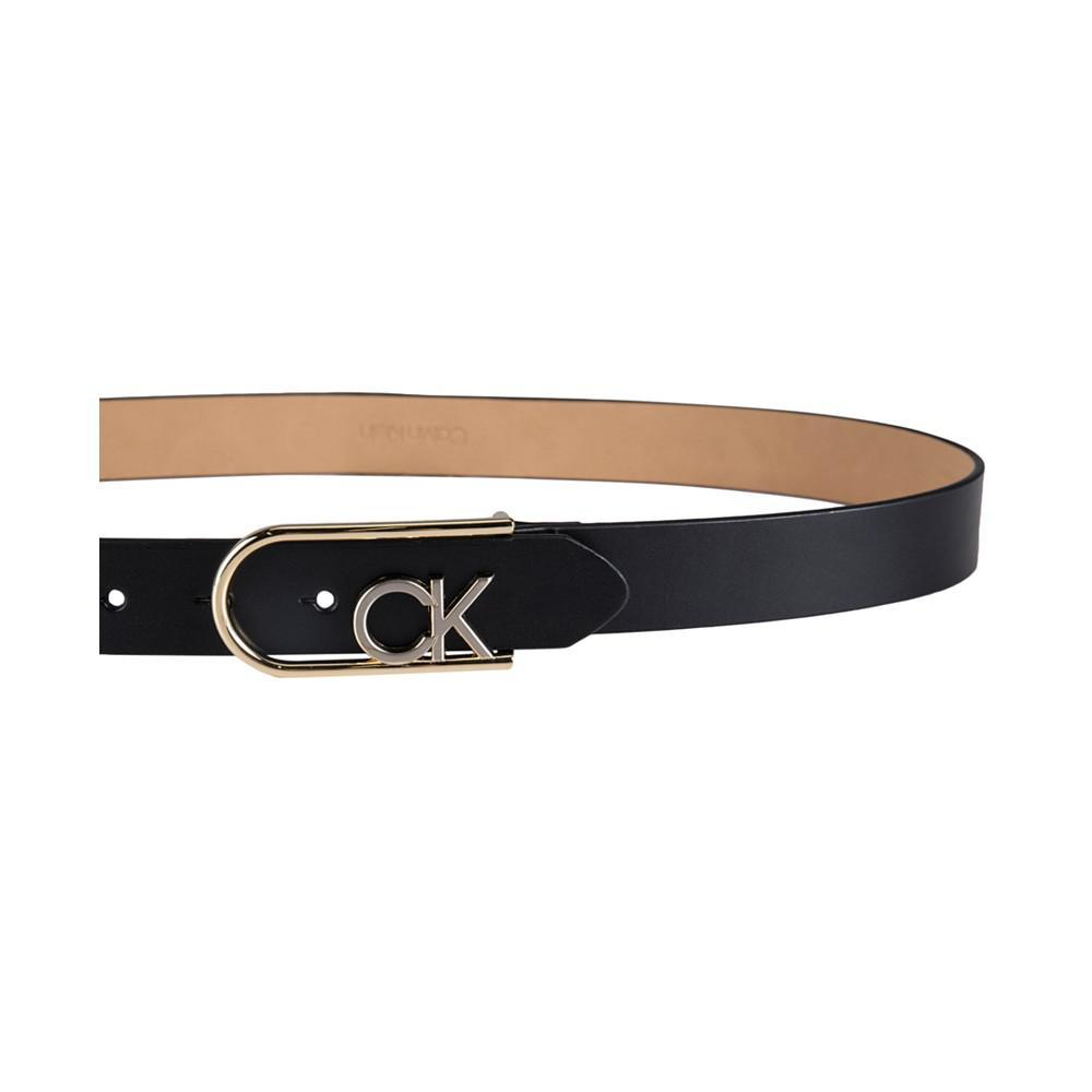 商品Calvin Klein|Two-Tone Monogram Buckle Leather Belt,价格¥163,第5张图片详细描述
