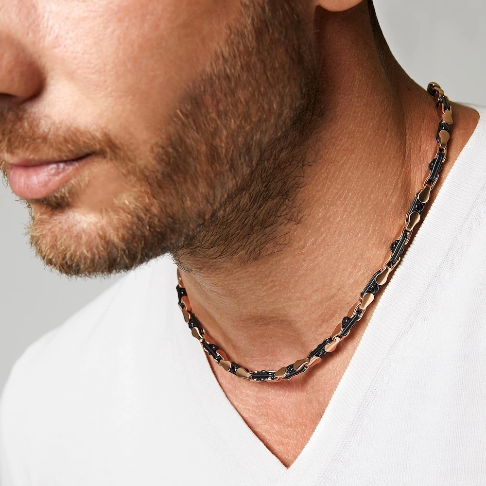 商品Zancan|18K rose gold and black ceramic necklace.,价格¥59403,第3张图片详细描述