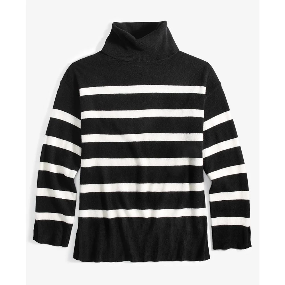 商品Charter Club|Women's 100% Cashmere Striped Turtleneck Split-Cuff Sweater, Created for Macy's,价格¥152,第5张图片详细描述