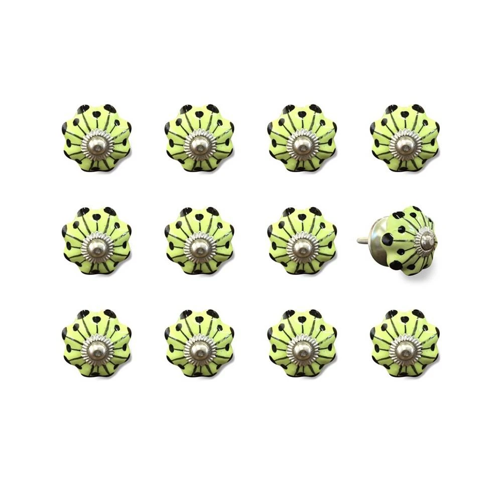 商品KNOB-IT|Handpainted Ceramic Knob Set of 12,价格¥471,第1张图片