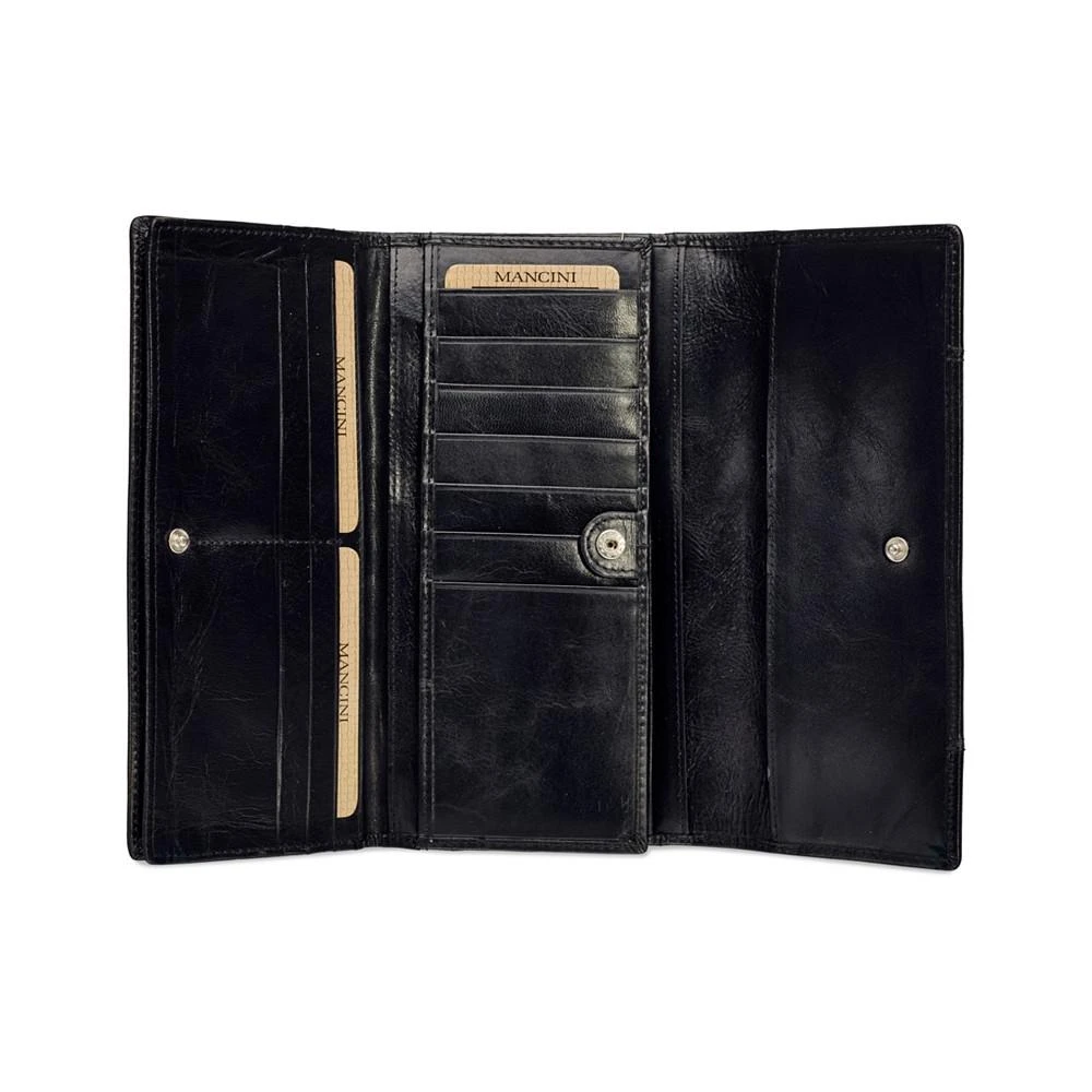 商品Mancini Leather Goods|Casablanca Collection RFID Secure Ladies Trifold Wing Wallet,价格¥844,第3张图片详细描述