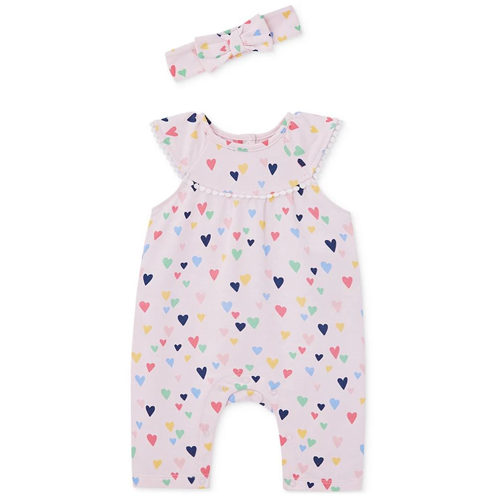 商品Little Me|Baby Girls Hearts Jumpsuit and Headband, 2 Piece Set,价格¥76,第1张图片