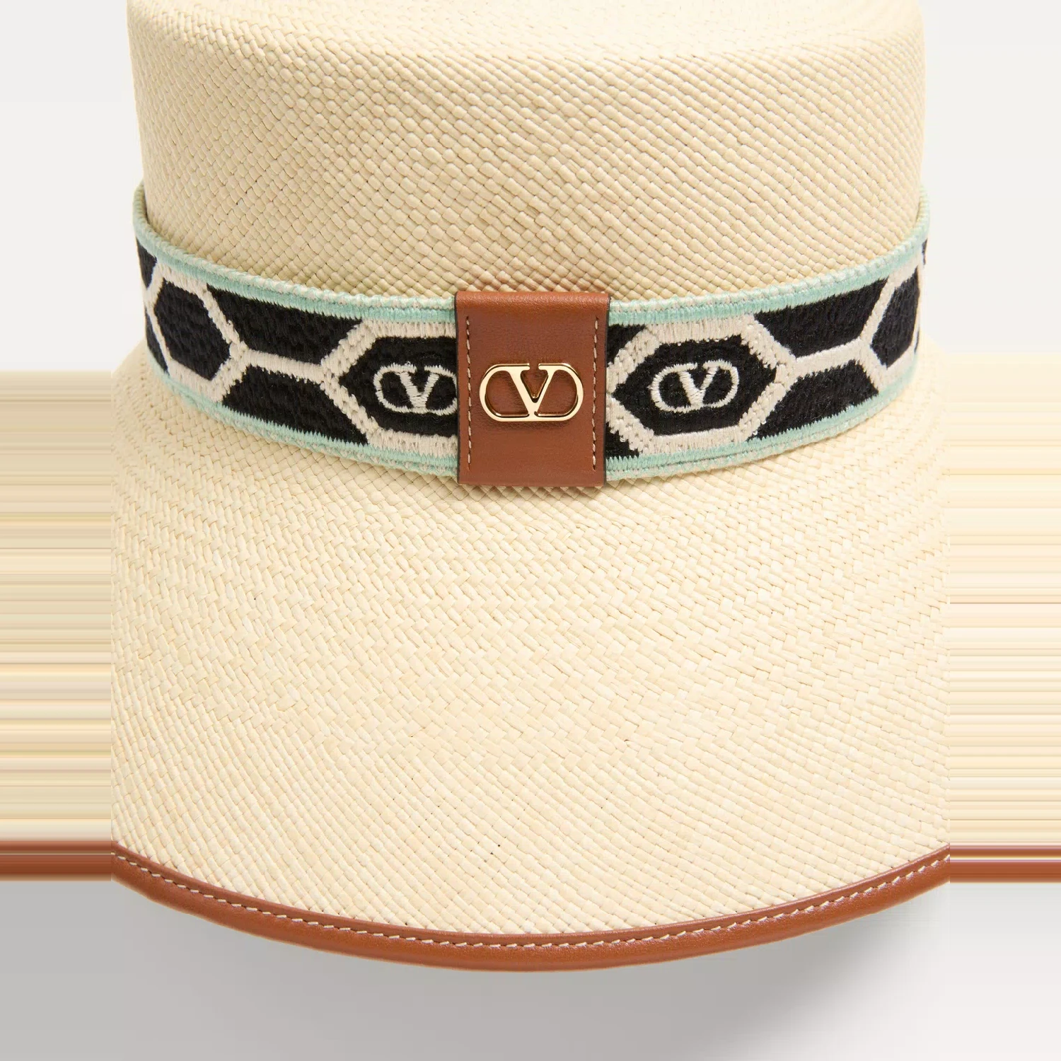 【预售】 华伦天奴 25春夏 女士 遮阳帽 BOB ANTIBES EN PAILLE AVEC BORDURE EN CUIR ET RUBAN À MOTIF LOSANGES WHGA40JEJ_BYP 商品