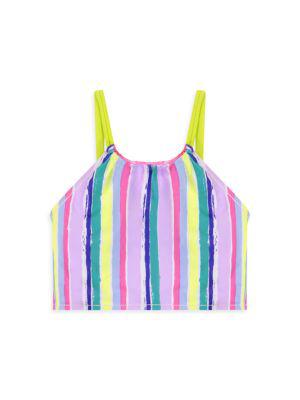 Little Girl's 2-Piece Reversible Tie-Dye Print Swimsuit商品第6张图片规格展示