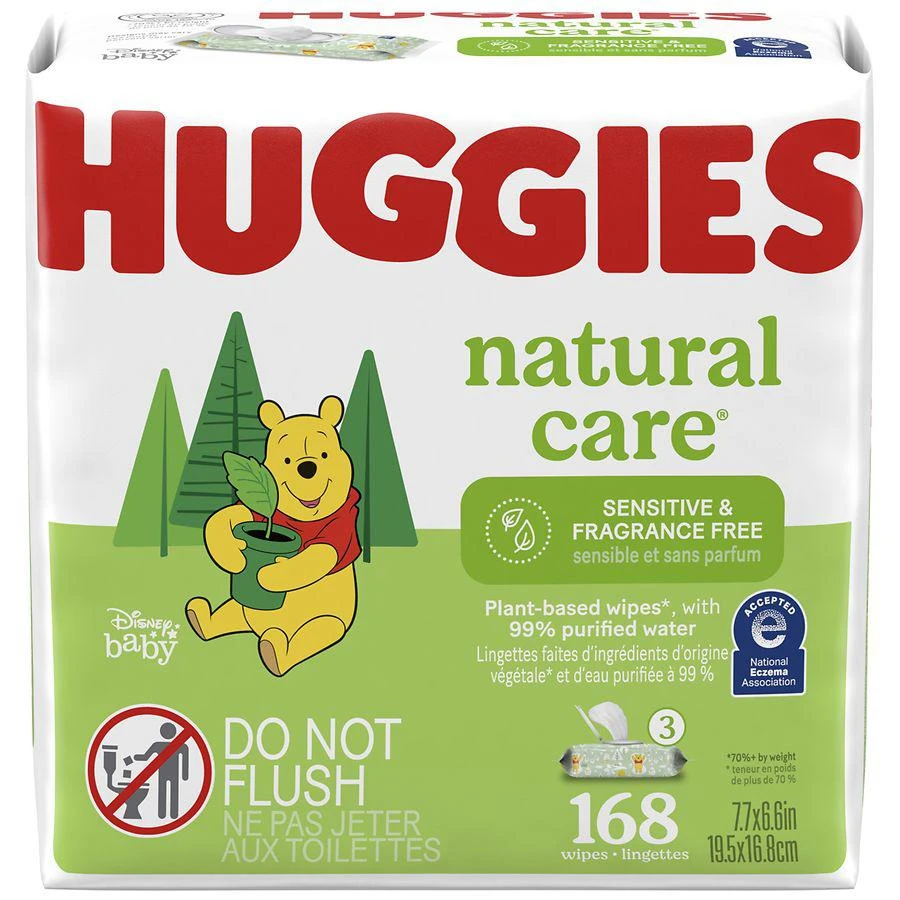 商品Huggies Natural Care|Sensitive Baby Wipes Flip-Top Packs Fragrance Free,价格¥82,第1张图片