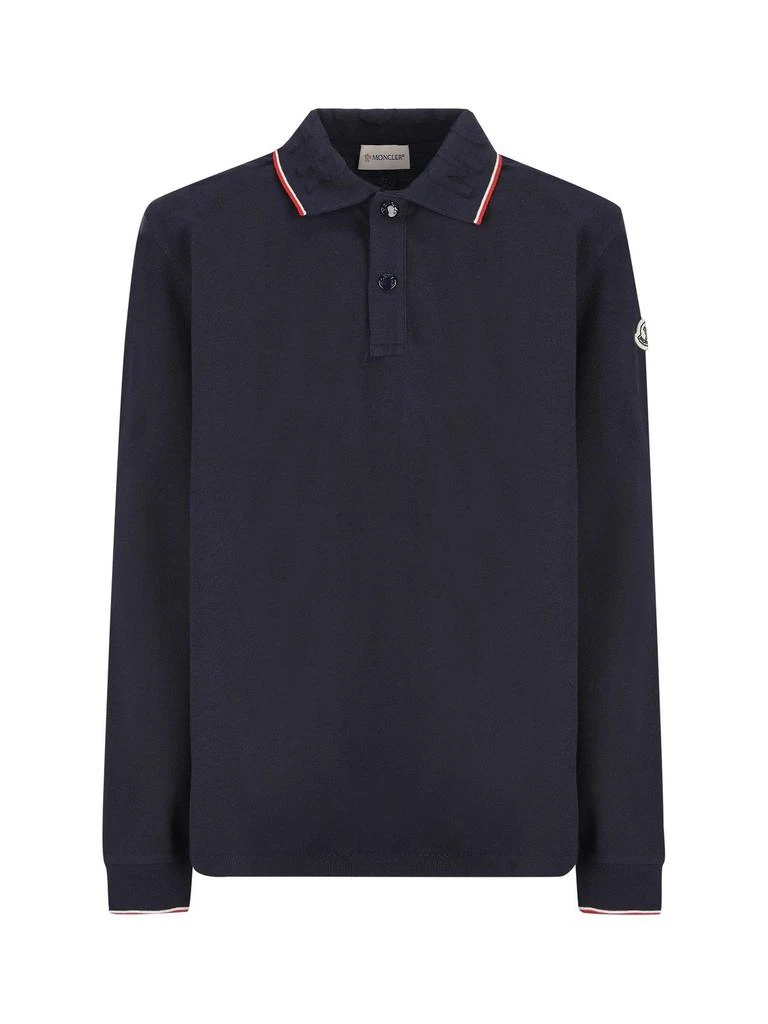 商品Moncler|Moncler Enfant Button Detailed Long-Sleeved Polo Shirt,价格¥872,第1张图片