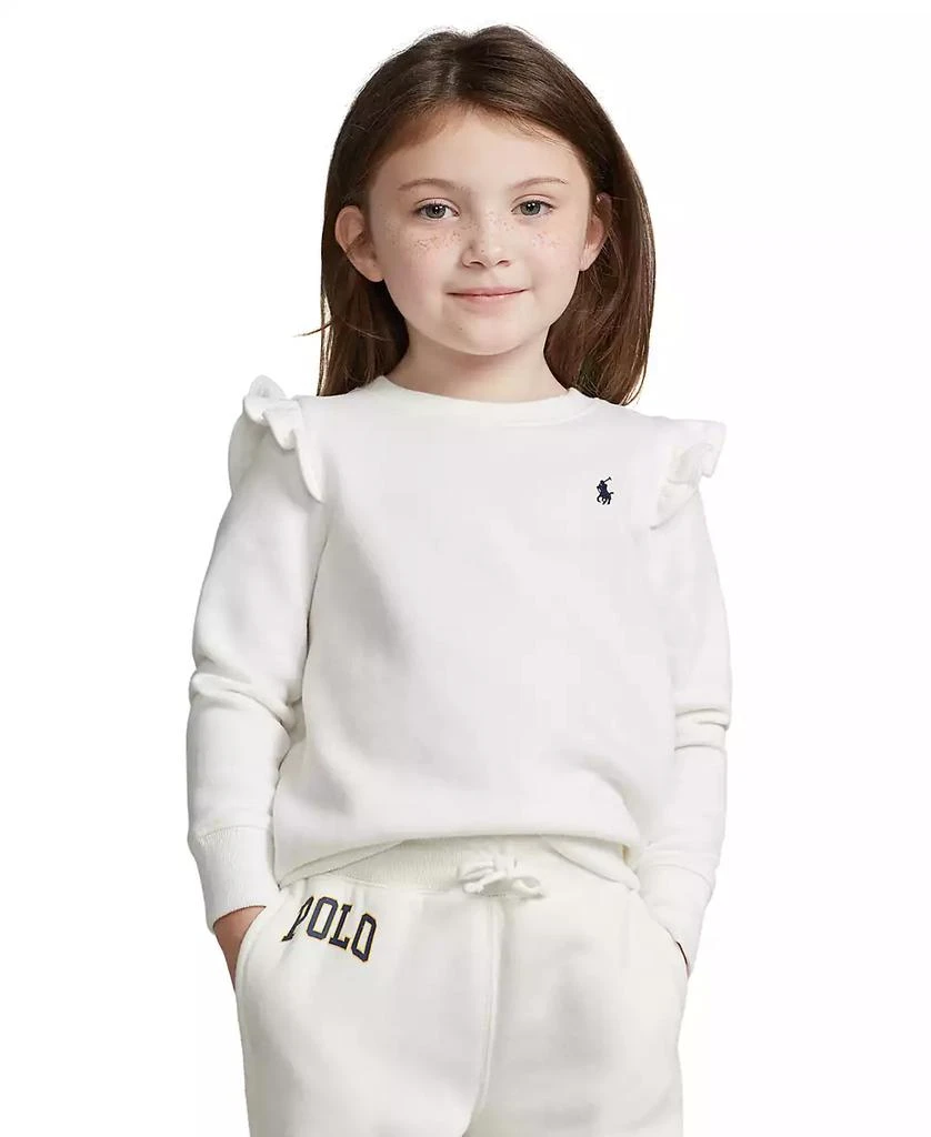 商品Ralph Lauren|Toddler and Little Girls Ruffled Fleece Sweatshirt,价格¥269,第1张图片