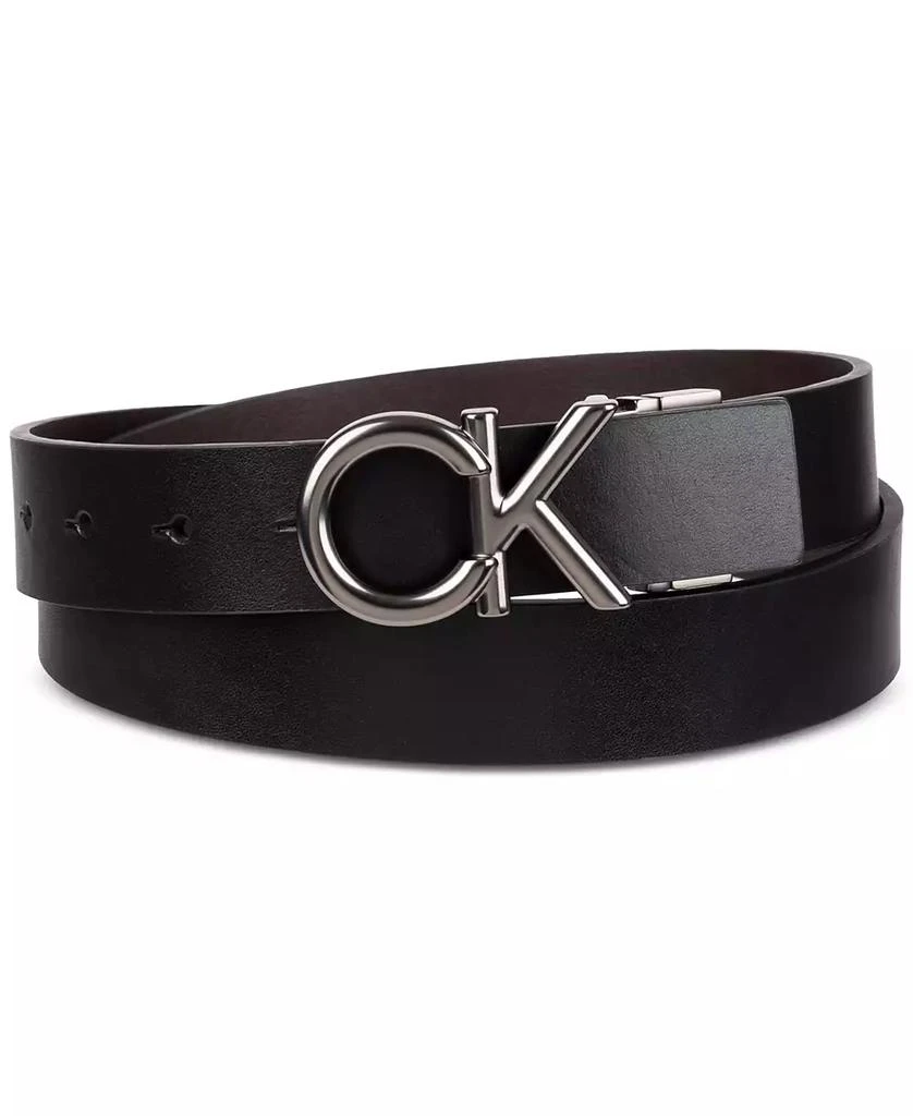 商品Calvin Klein|Men's Monogram Buckle Reversible Leather Belt,价格¥246,第1张图片