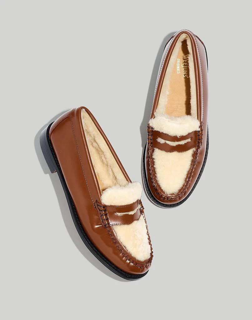 商品G.H. Bass|G.H.BASS Whitney Shearling-Lined Penny Loafers,价格¥1183,第1张图片